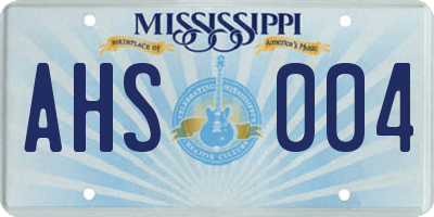 MS license plate AHS004