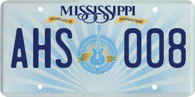 MS license plate AHS008