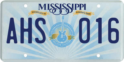 MS license plate AHS016