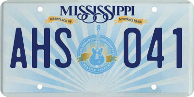 MS license plate AHS041