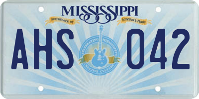 MS license plate AHS042