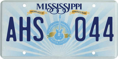 MS license plate AHS044