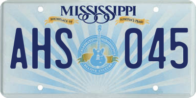 MS license plate AHS045