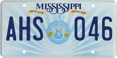 MS license plate AHS046