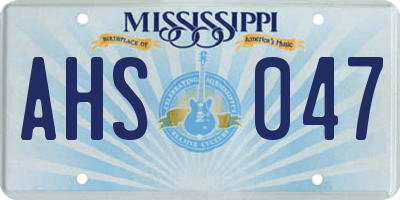 MS license plate AHS047