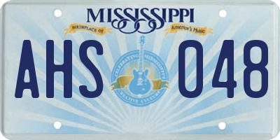 MS license plate AHS048