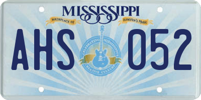 MS license plate AHS052