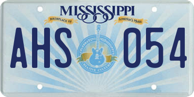MS license plate AHS054