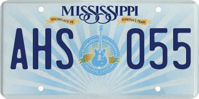 MS license plate AHS055