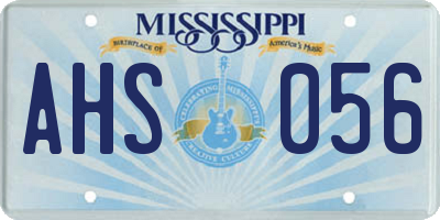 MS license plate AHS056