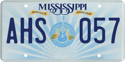 MS license plate AHS057