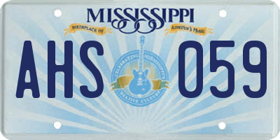 MS license plate AHS059