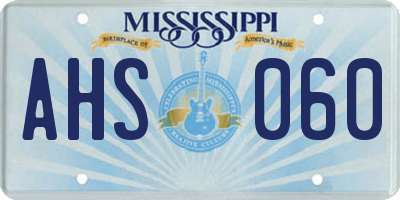 MS license plate AHS060