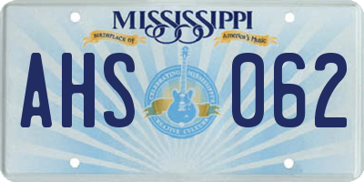 MS license plate AHS062