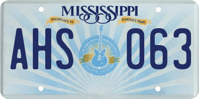 MS license plate AHS063