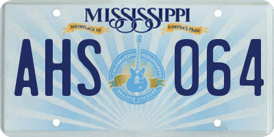 MS license plate AHS064