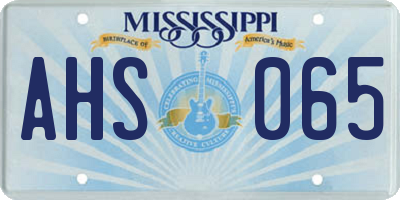 MS license plate AHS065