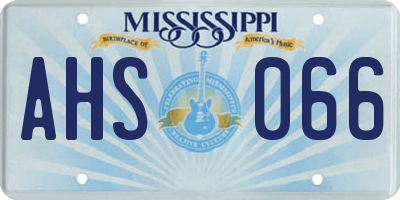 MS license plate AHS066