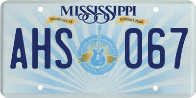 MS license plate AHS067