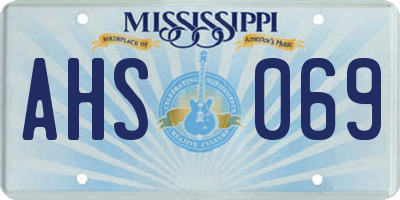 MS license plate AHS069