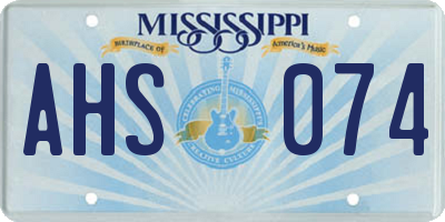 MS license plate AHS074