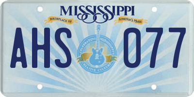 MS license plate AHS077