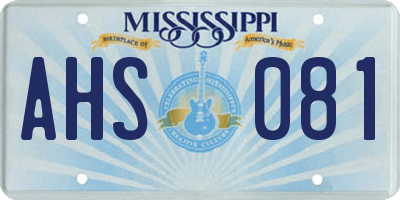 MS license plate AHS081