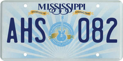 MS license plate AHS082
