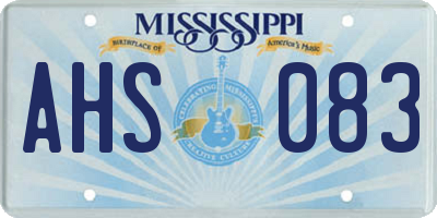 MS license plate AHS083