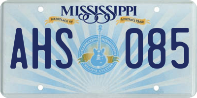 MS license plate AHS085