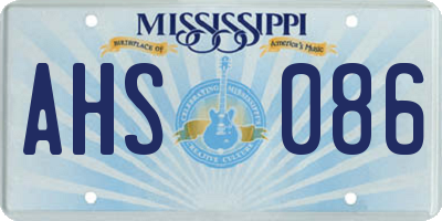 MS license plate AHS086