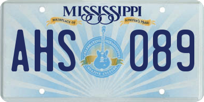 MS license plate AHS089