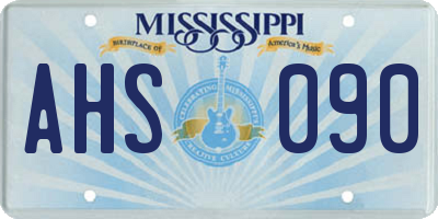 MS license plate AHS090