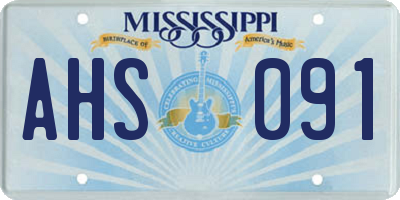 MS license plate AHS091