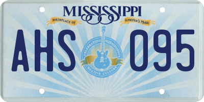 MS license plate AHS095