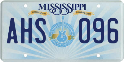 MS license plate AHS096