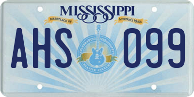 MS license plate AHS099