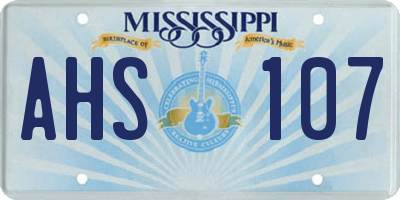 MS license plate AHS107
