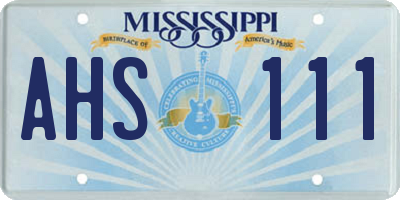 MS license plate AHS111