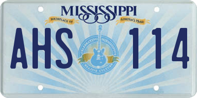 MS license plate AHS114