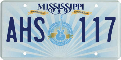 MS license plate AHS117