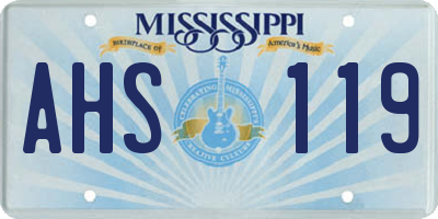 MS license plate AHS119