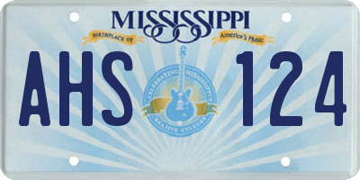 MS license plate AHS124
