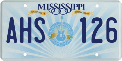 MS license plate AHS126