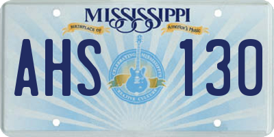 MS license plate AHS130