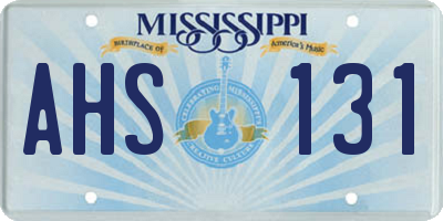 MS license plate AHS131