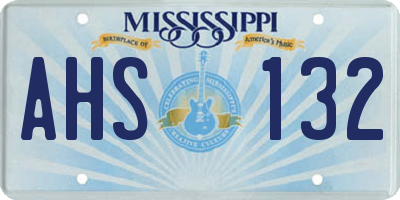 MS license plate AHS132