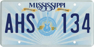 MS license plate AHS134