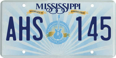 MS license plate AHS145