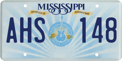MS license plate AHS148